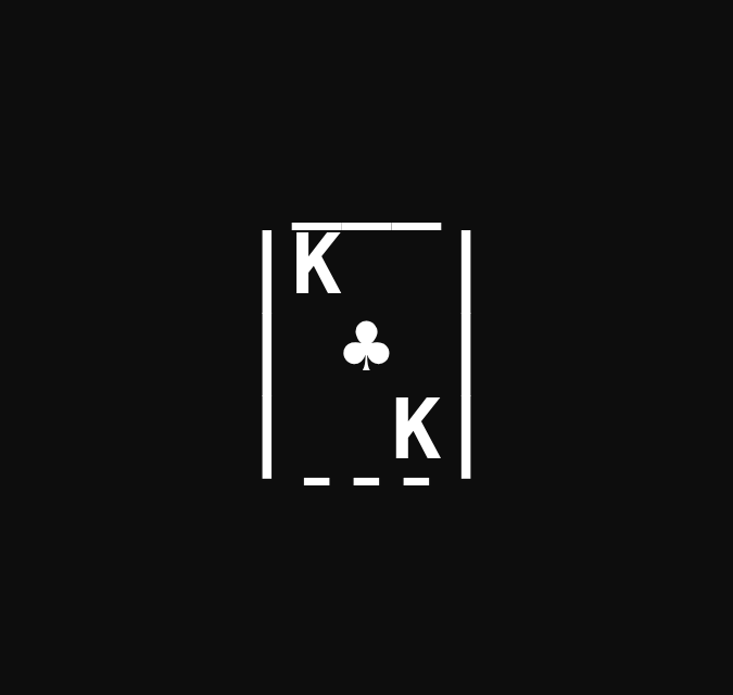 Carta del Rey de Trébol dibujada en ASCII